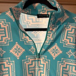 Sterling Kreek Turquoise Geometric Pullover